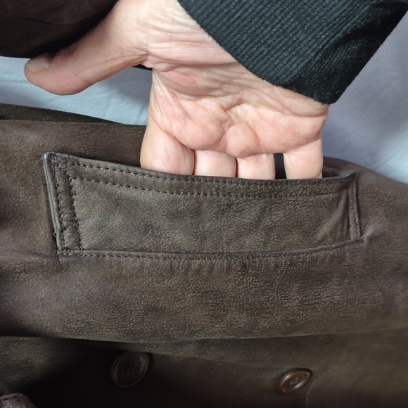 Pelle Cuir Men's Brown Full Length Leather Trench Coat Sz M GORGEOUS!! - Picture 4 of 17